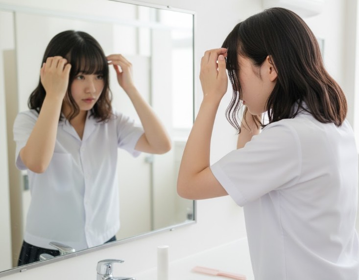 学校でできる前髪うねりＳ字の直し方