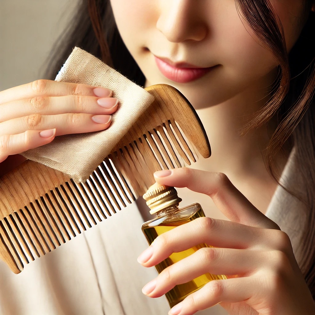 木製くしの間に詰まった汚れを優しく取り除く方法