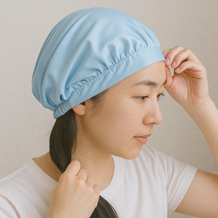 ロングヘアの寝癖を防ぐナイトキャップの使い方