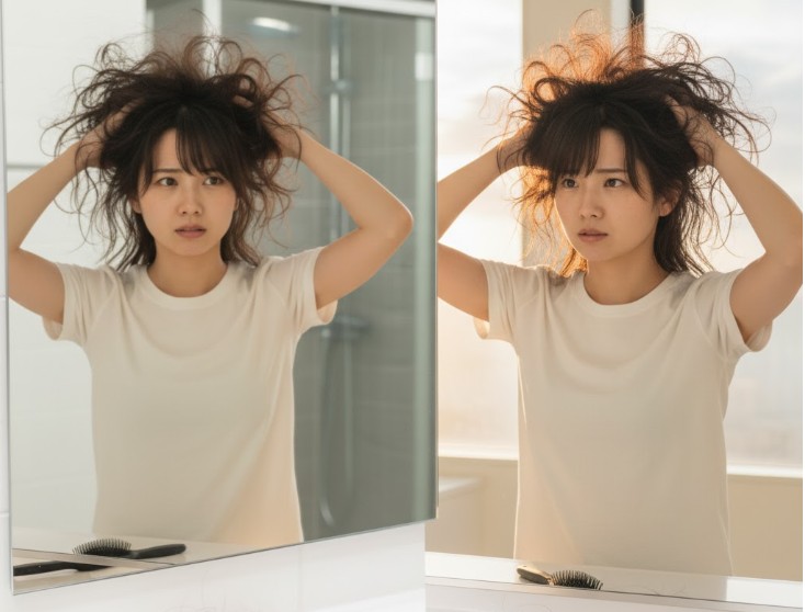 デジタルパーマが乾かすと広がる悩み